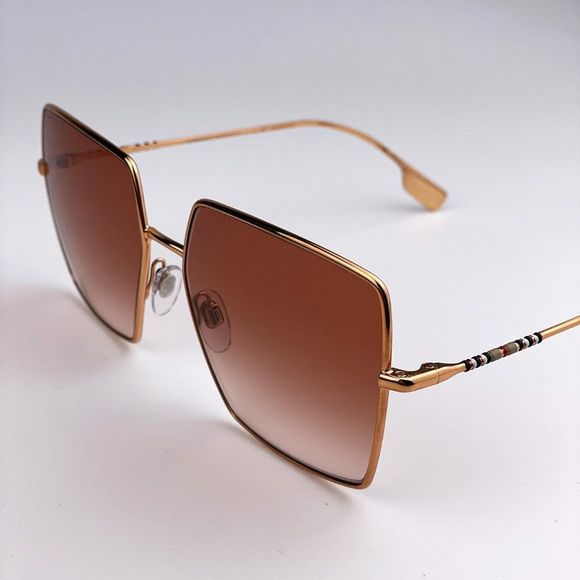 NEW Burberry BE3133 DAPHNE 133713 Gold Pink Gradient Square Women Sungla… - Picture 6 of 11
